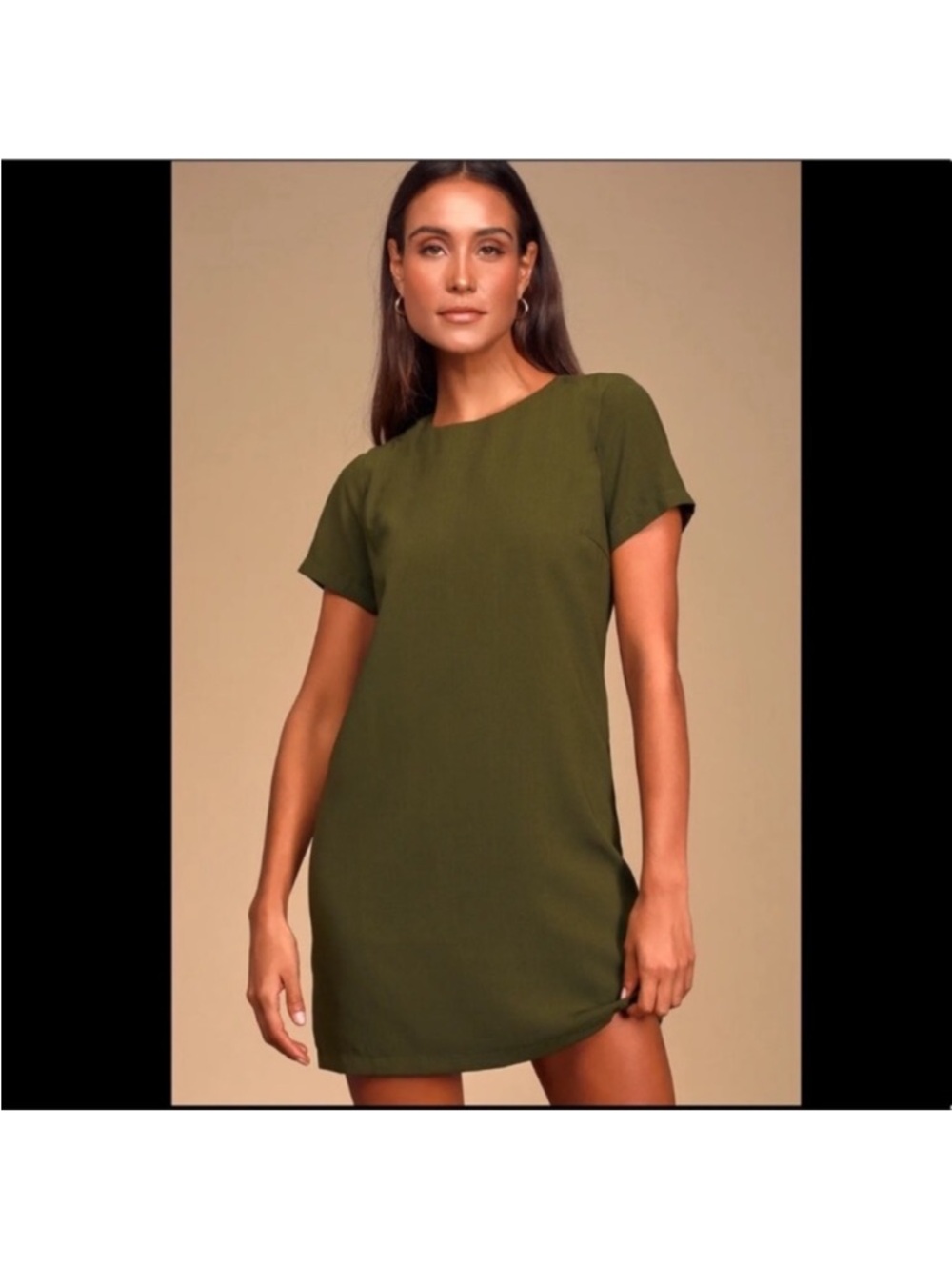 Lulu's Shift and Shout Olive Green Shift Dress